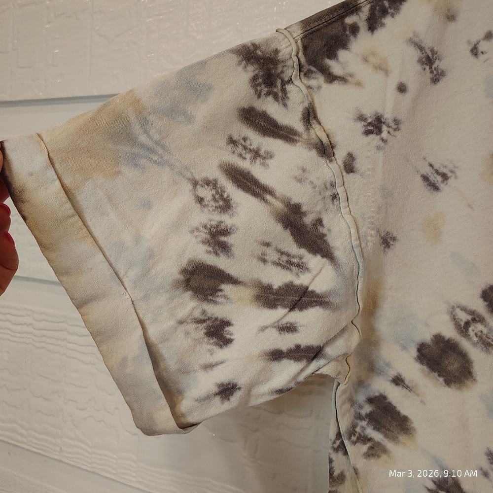 EASEL WOMENS LARGE TIE DYE TSHIRT 100% COTTON GRUNGE DISTRESSED CASUAL - Picture 3 of 7